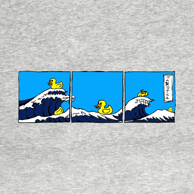 Rubber duckies in distress - based loosely on Hokusai I by LeahHa